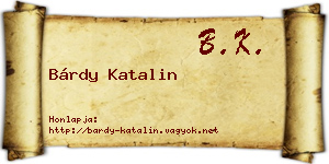 Bárdy Katalin névjegykártya